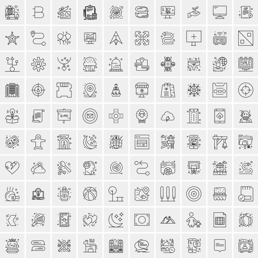 100 iconos de negocios para web y material impreso vector