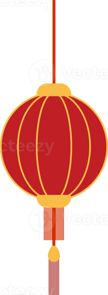 Traditional Chinese Red with Gold Festival Lantern png