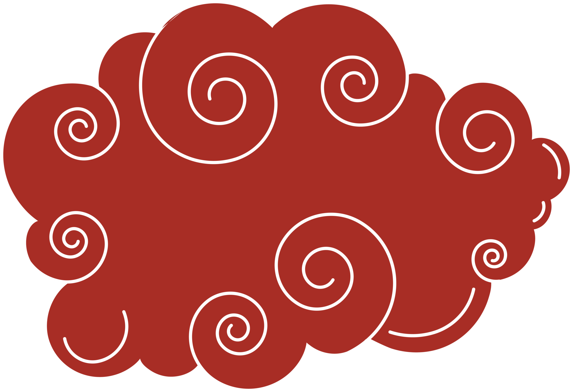nuvem chinesa. elemento de design vermelho e branco curvo tradicional  13492564 PNG