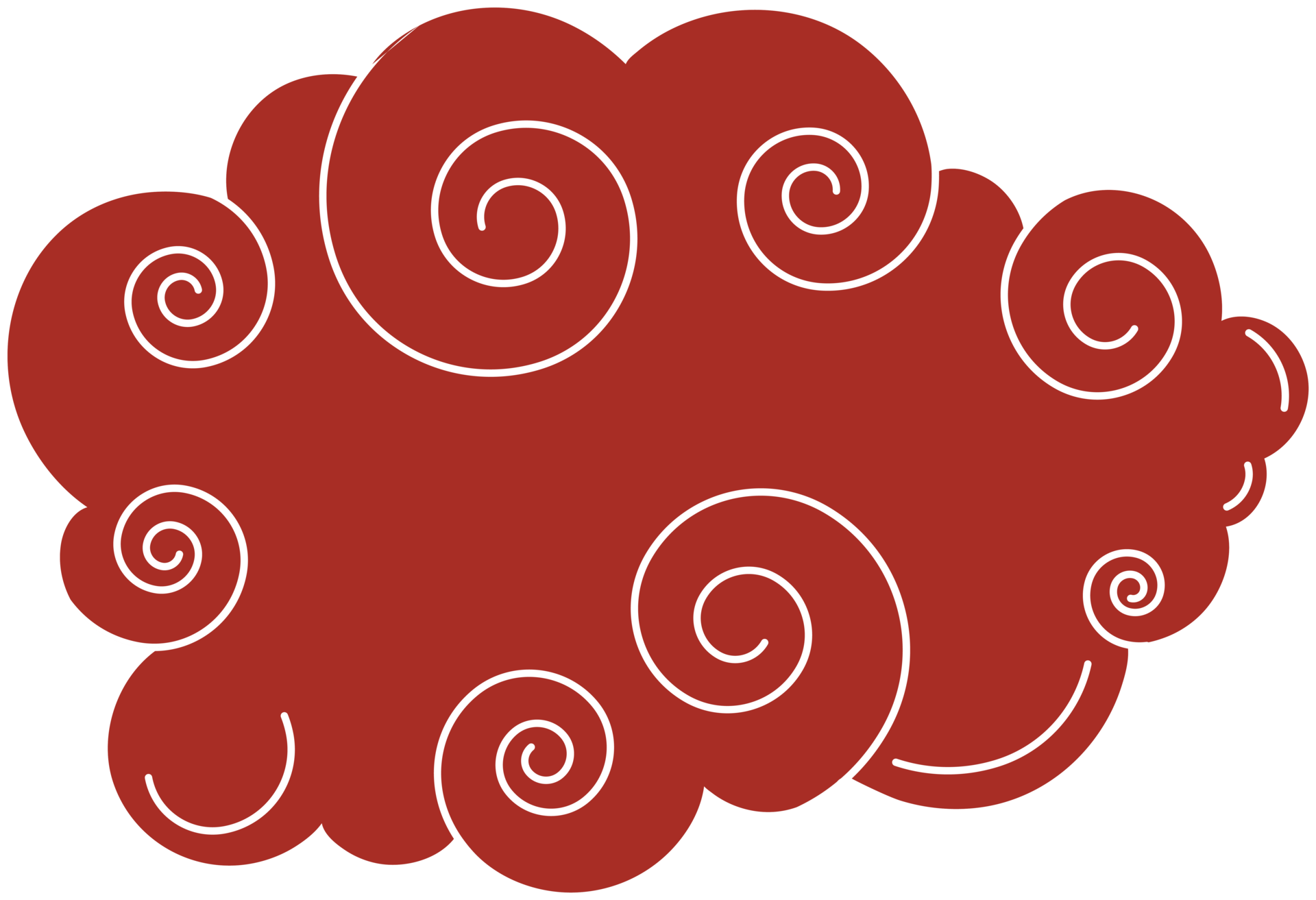 chinese red cloud element for decorating the Chinese New Year 14628081 PNG