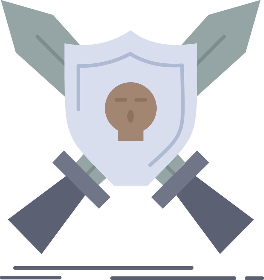 Shield Secure Male User Data Abstract Circle Background Flat color Icon vector