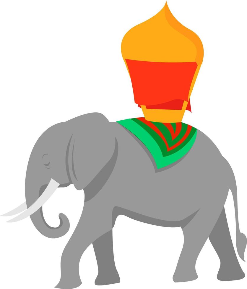 Big elephant, illustration, vector on white background.