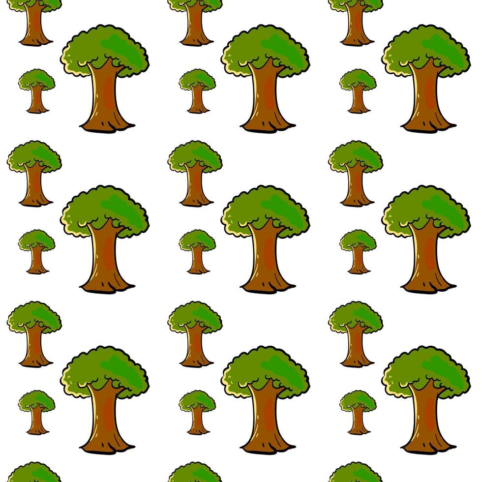 Tree pattern, illustration, vector on white background.