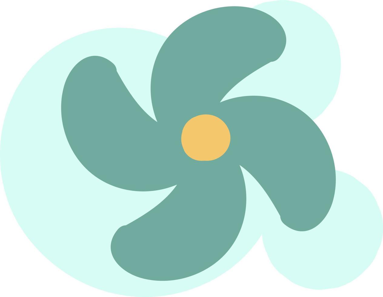 flor inusual azul, ilustración de icono, vector sobre fondo blanco