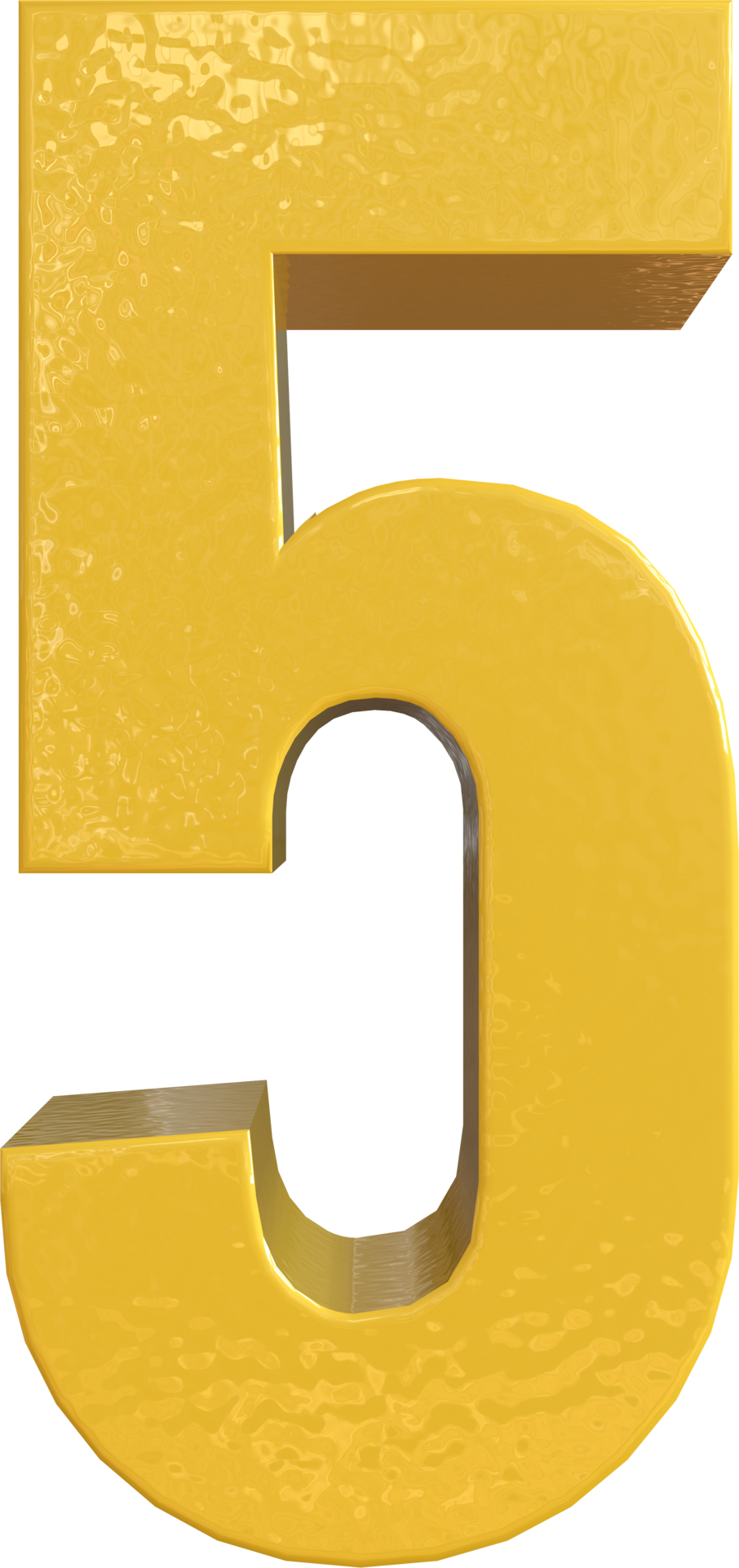 Number Five 5 Yellow 3D Text Render 13492781 PNG