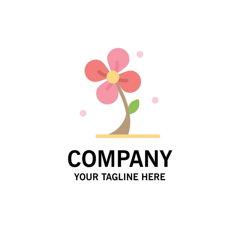 Flora Floral Flower Nature Spring Business Logo Template Flat Color vector