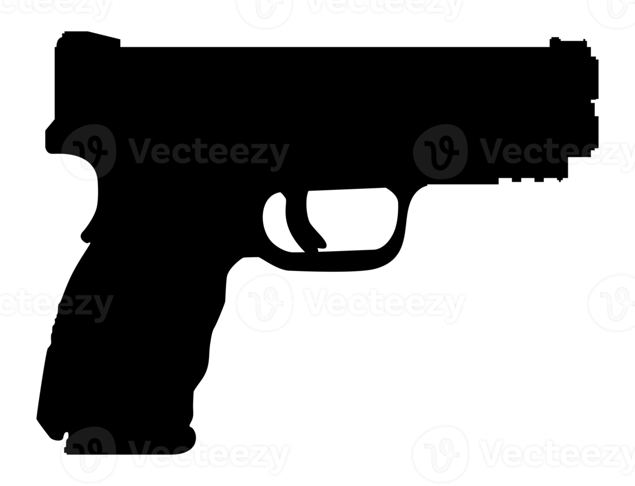silueta de pistola para logotipo, pictograma, sitio web o elemento de diseño gráfico. formato png