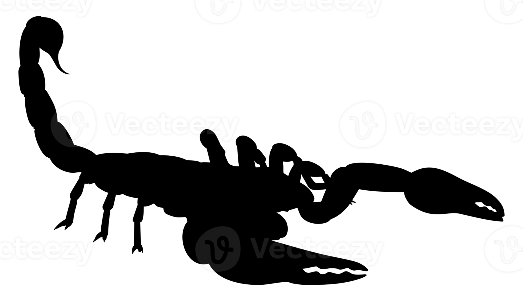 silueta de escorpión para logotipo o elemento de diseño gráfico. formato png