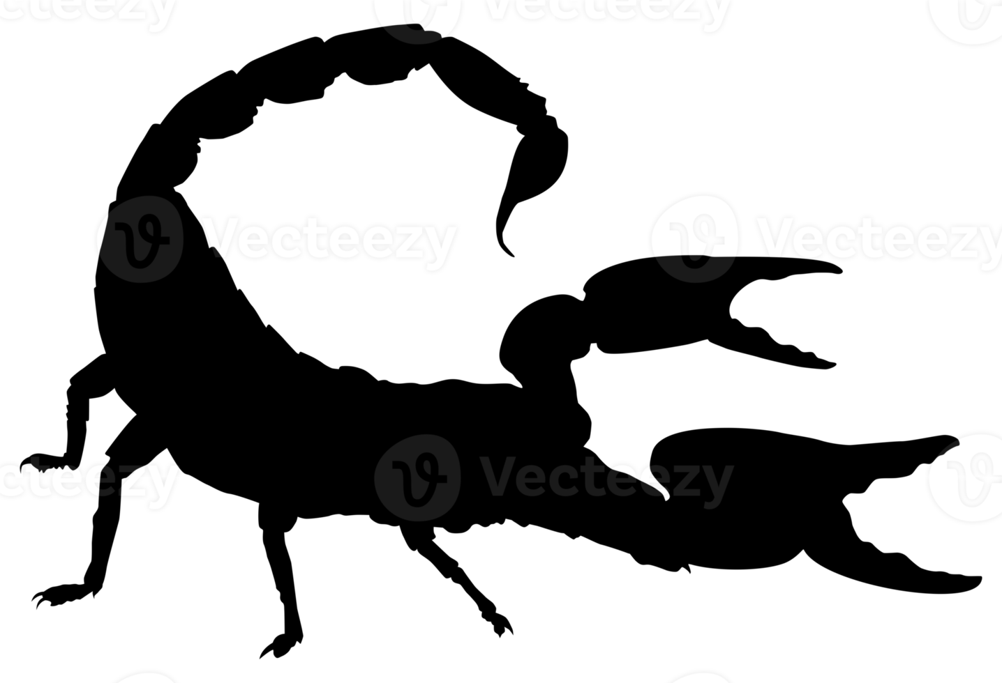 silueta de escorpión para logotipo o elemento de diseño gráfico. formato png