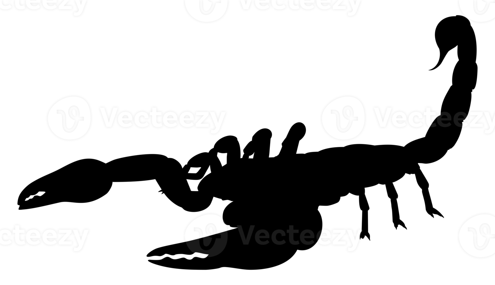 silueta de escorpión para logotipo o elemento de diseño gráfico. formato png