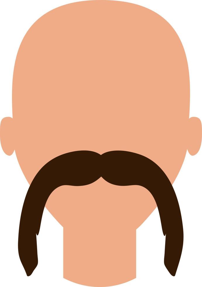 hombre con bigotes muy largos, ilustración, vector, sobre un fondo blanco. vector