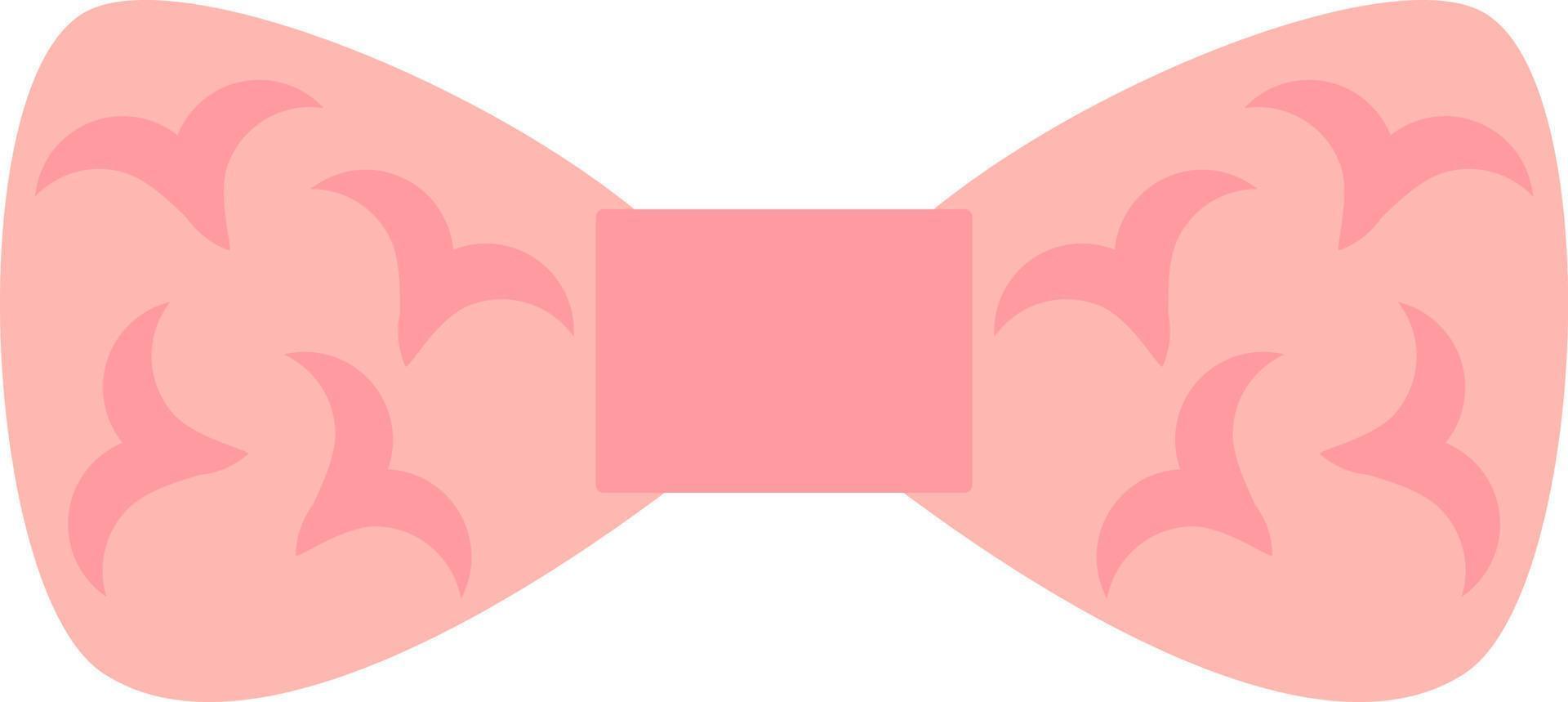 Pink bow with birds, illustration, vector, on a white background. vector