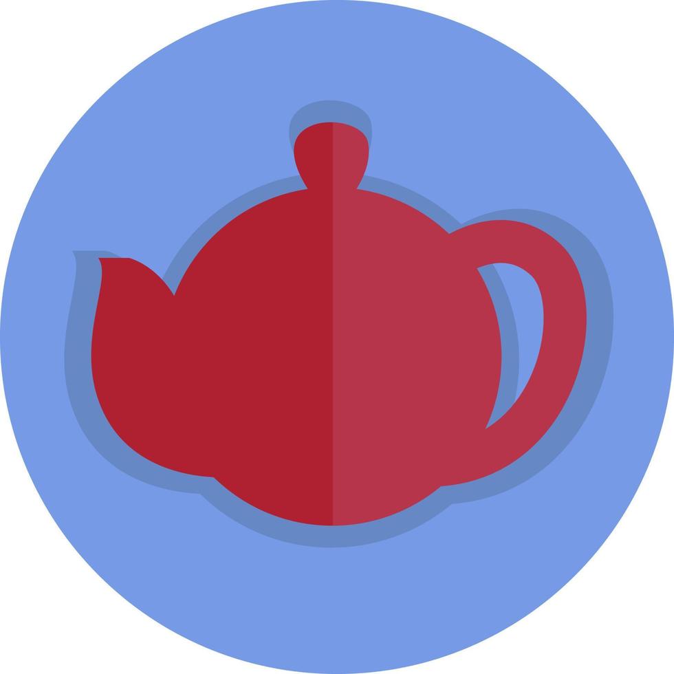 Red teapot, illustration, vector, on a white background. vector