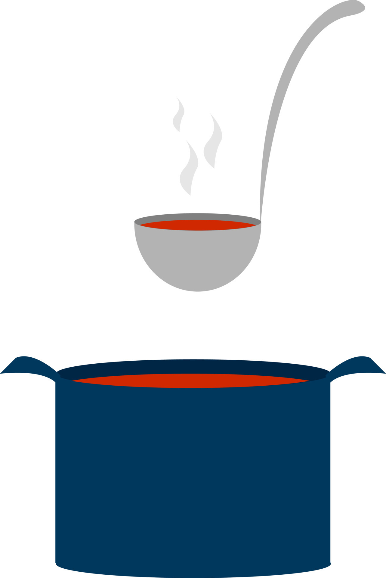 Blue pot with soup, illustration, vector on white background 13492900