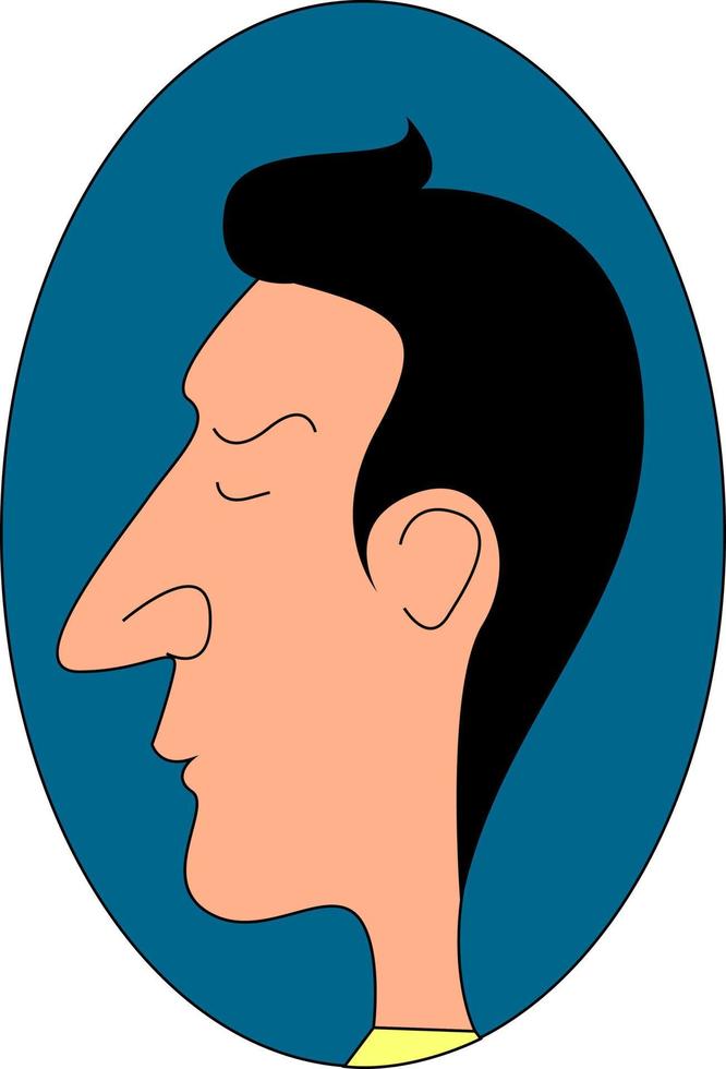 Profile of a man, illustration, vector on white background