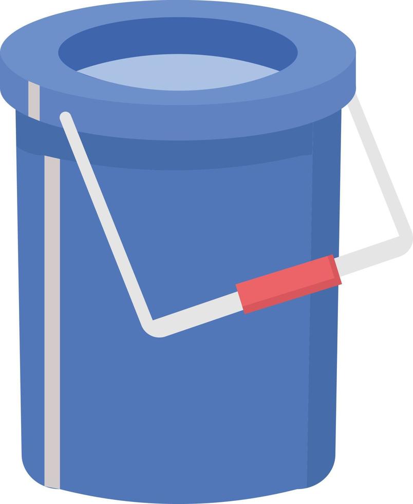 Blue bucket, illustration, vector on white background.