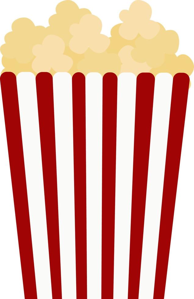 Pop corn, illustration, vector on white background.