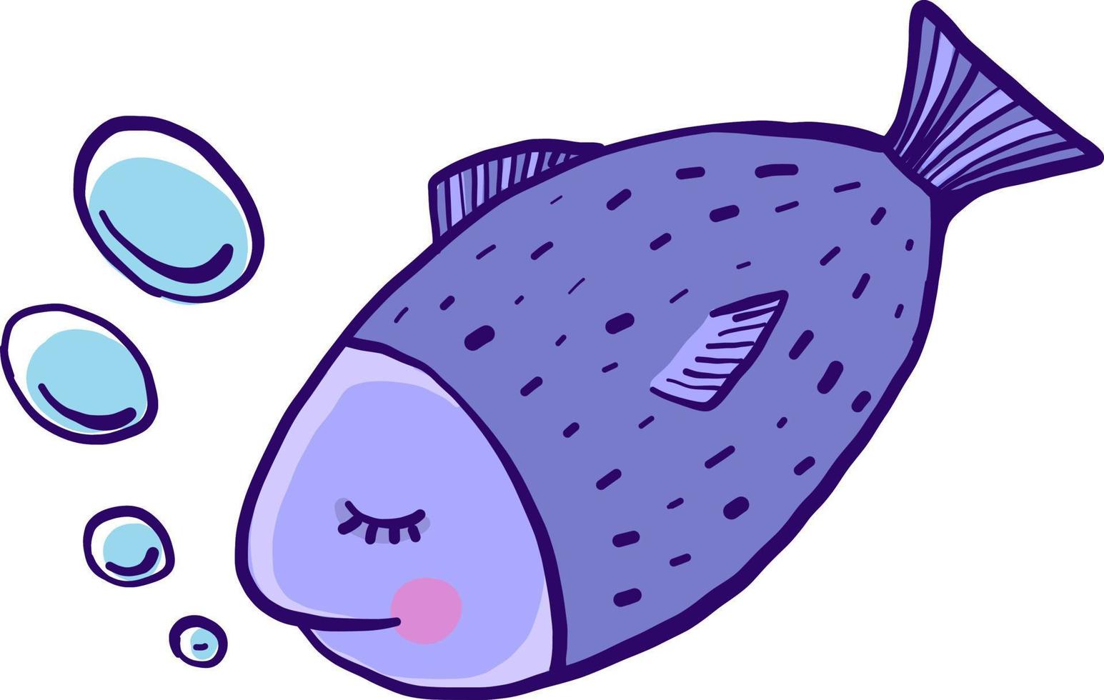 Purple fish ,illustration, vector on white background