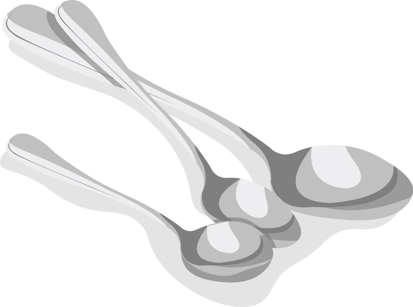 Silver spoons, illustration, vector on white background 13492951 Vector