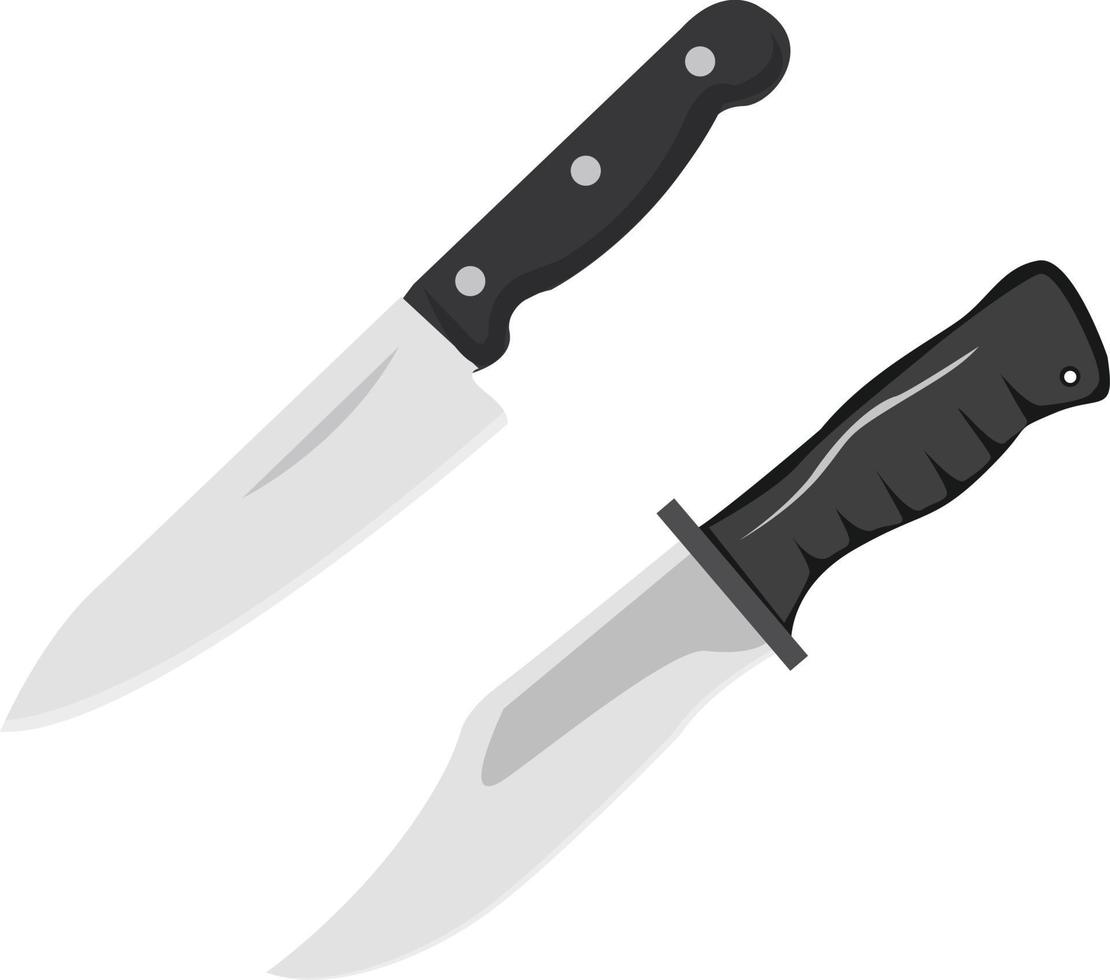 Sharp knives ,illustration, vector on white background.