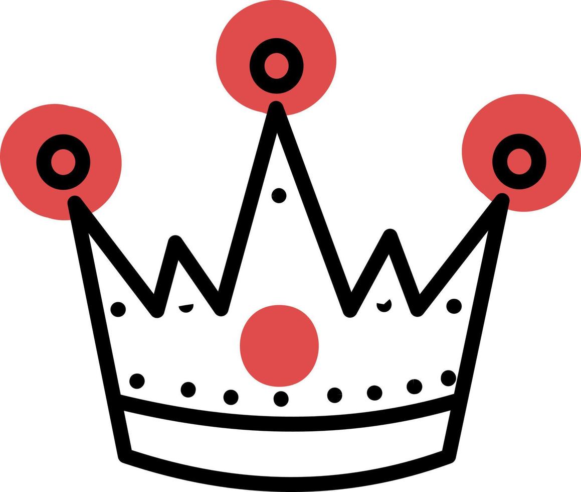 Medieval crown, illustration, vector, on a white background. vector