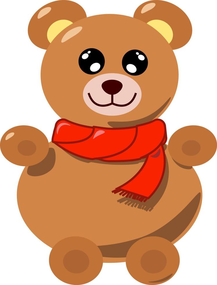 Teddy bear, illustration, vector on white background.