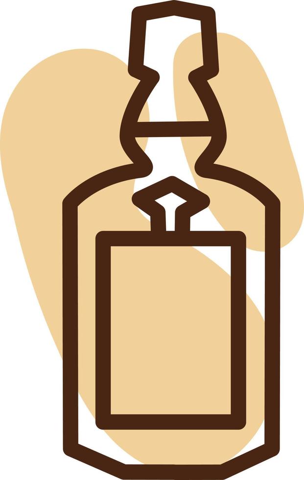 Old whiskey bottle, icon illustration, vector on white background