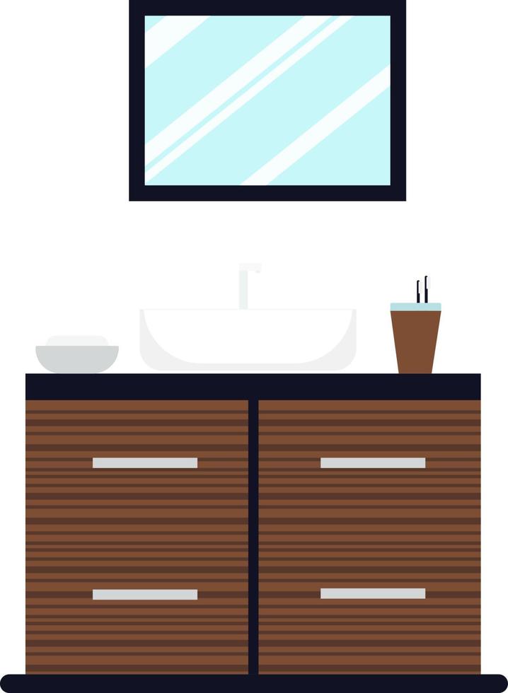 Fancy washbasin ,illustration, vector on white background.