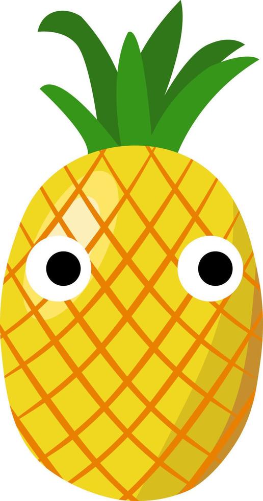Pineapple, illustration, vector on white background.