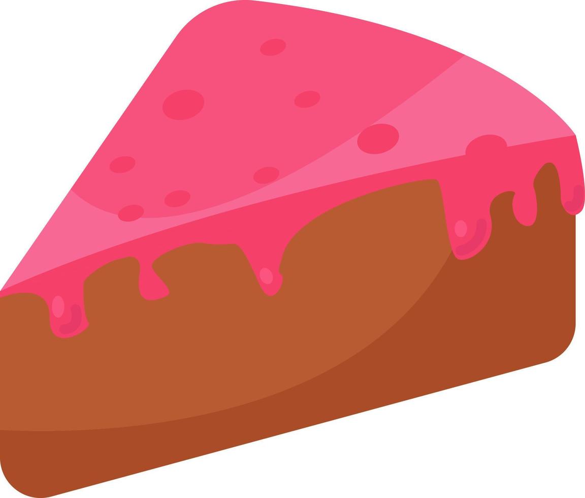 Pink cake, illustration, vector on white background.