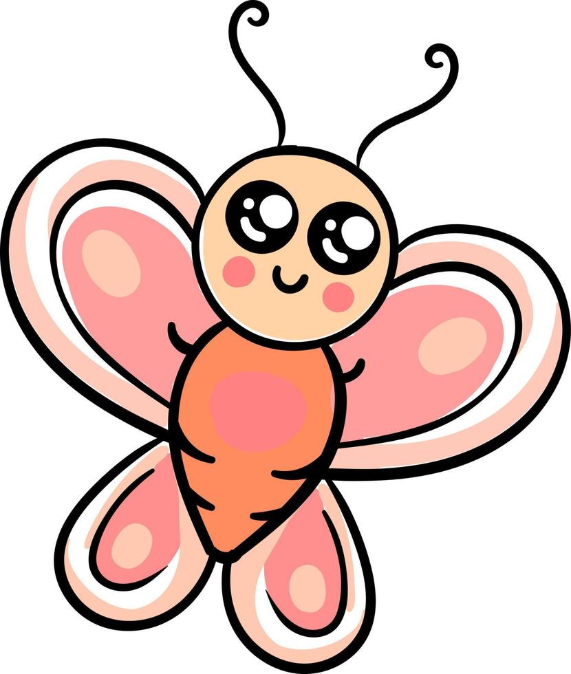 Baby butterfly, illustration, vector on a white background.