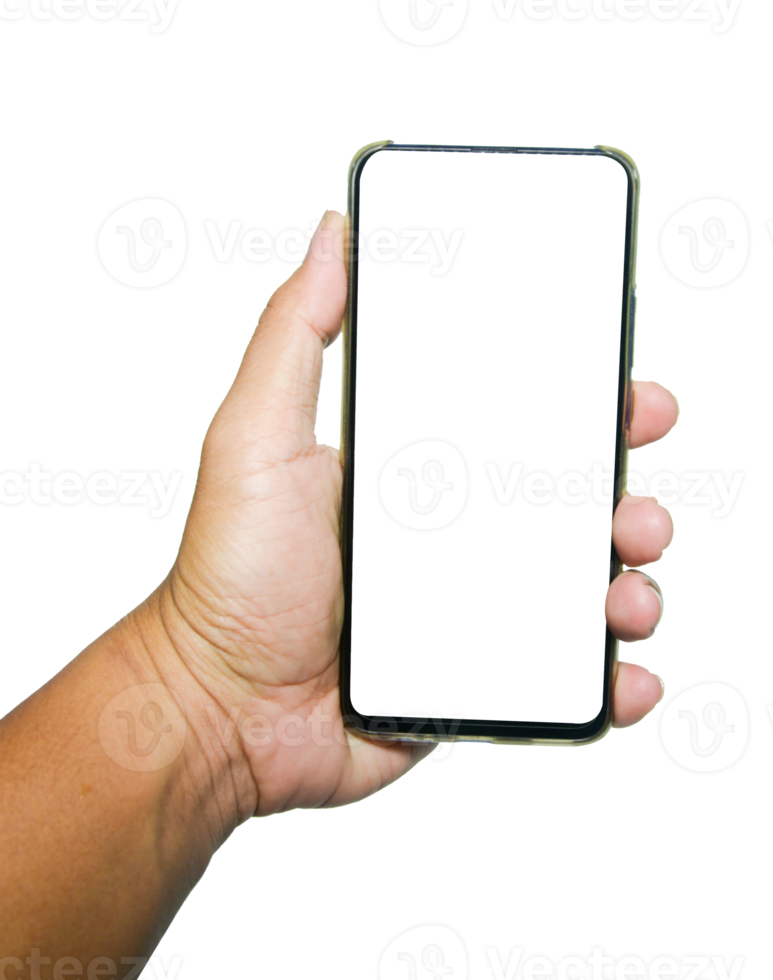 hand holding smart phone png