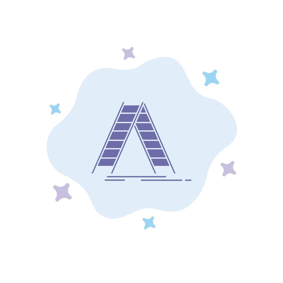 Ladder Building Construction Repair Blue Icon on Abstract Cloud Background vector