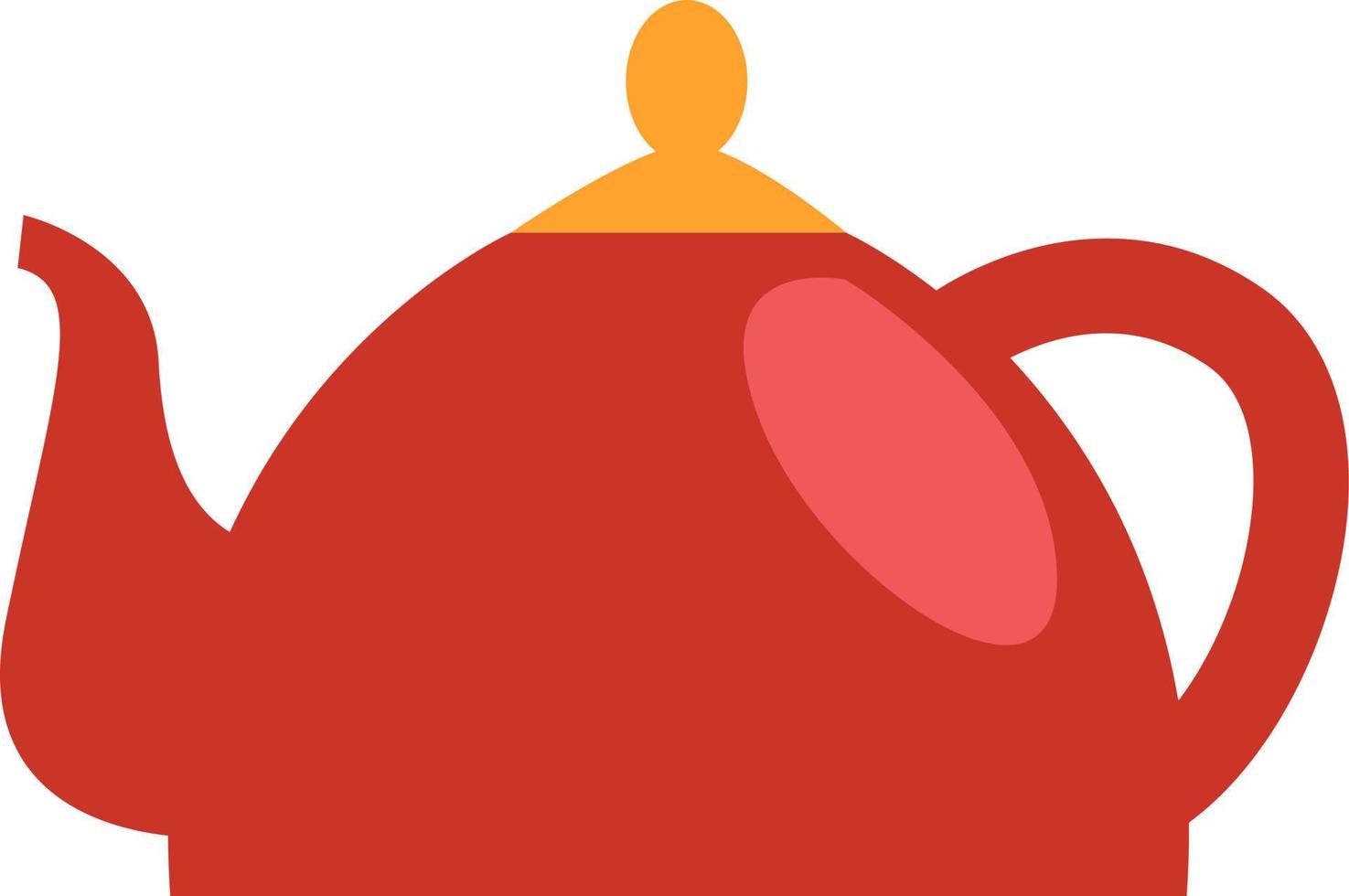 Red teapot, illustration, vector on a white background.