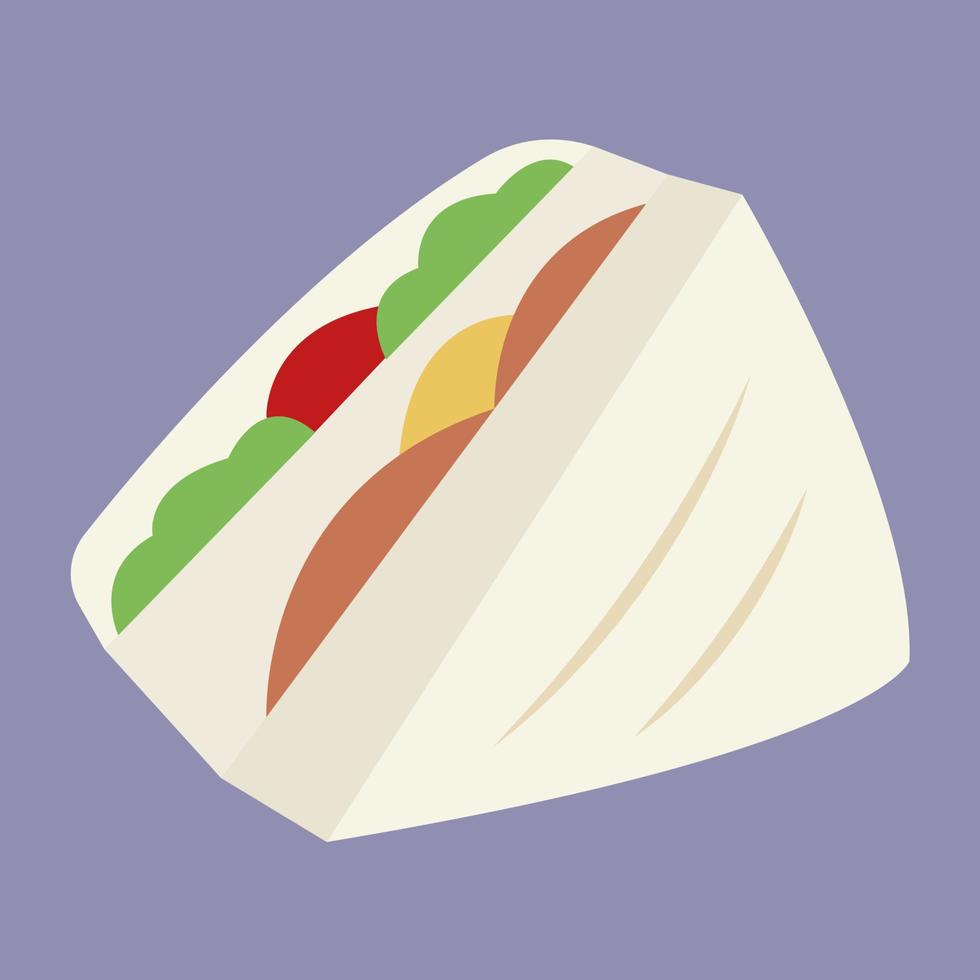 Sándwich, ilustración, vector sobre fondo blanco.