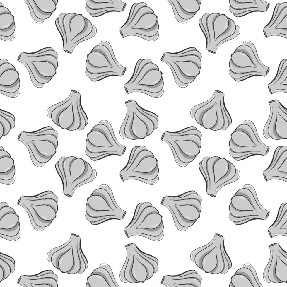 Garlic walplaper, illustration, vector on white background.