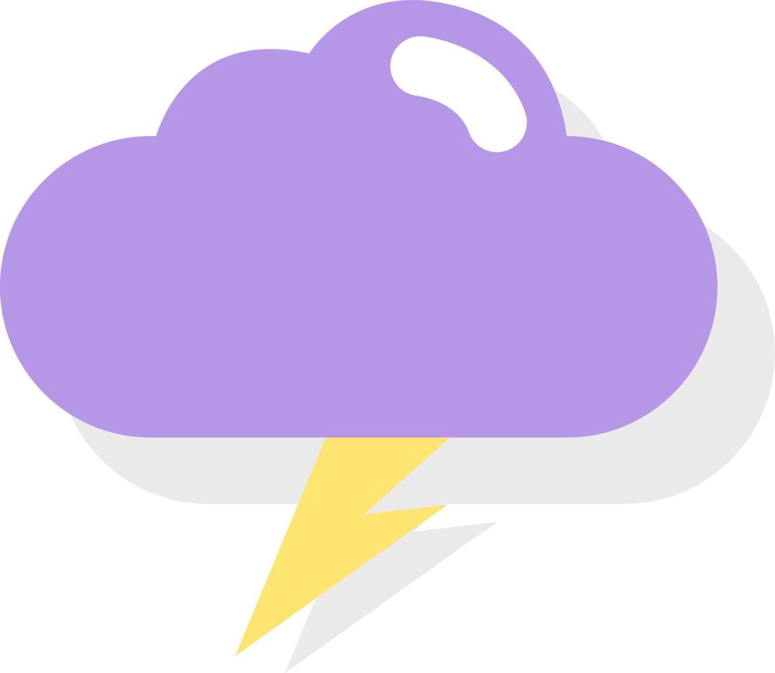 Thunder cloud at night, icon illustration, vector on white background