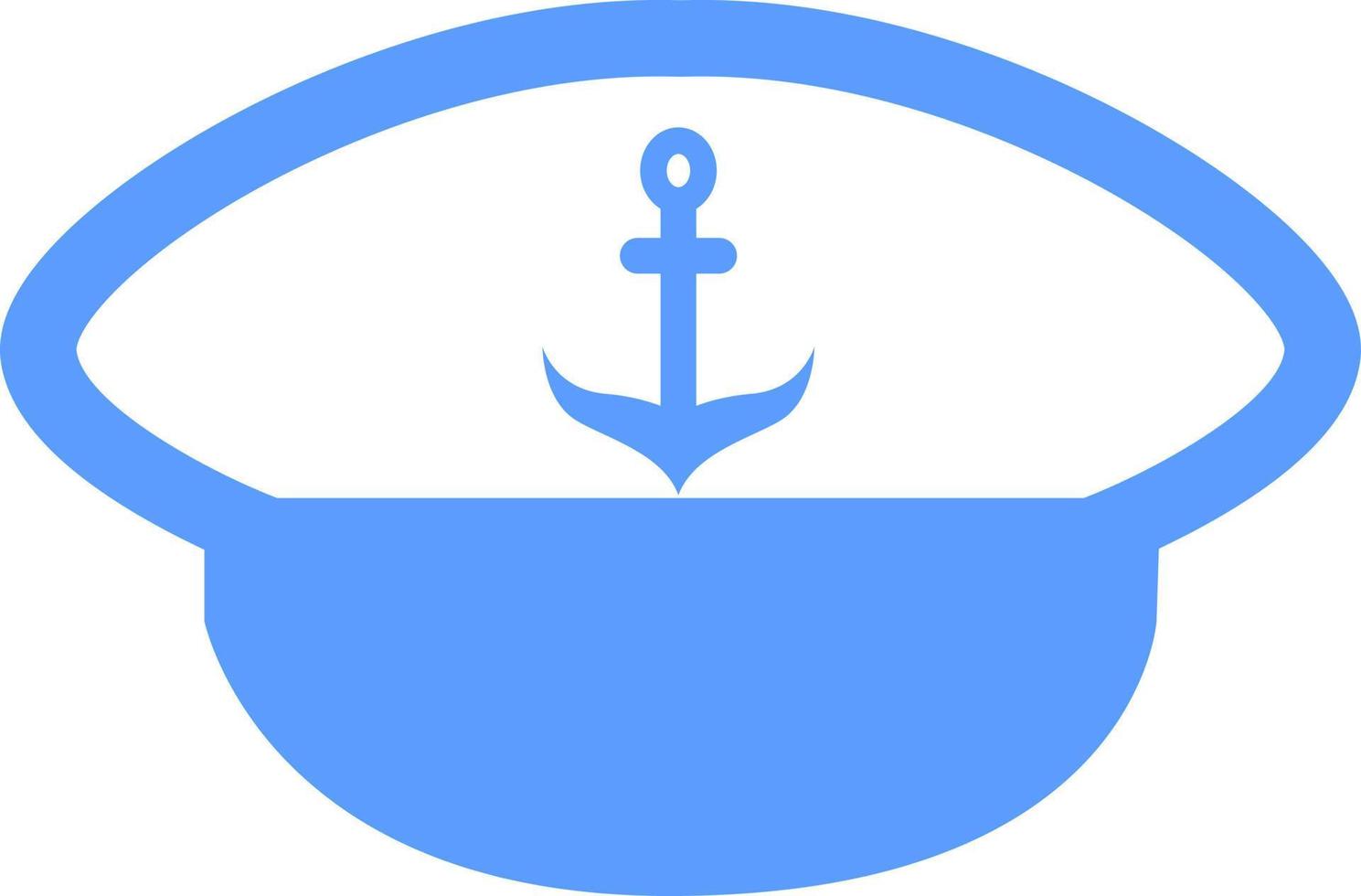 sombrero de mar azul, icono de ilustración, vector sobre fondo blanco