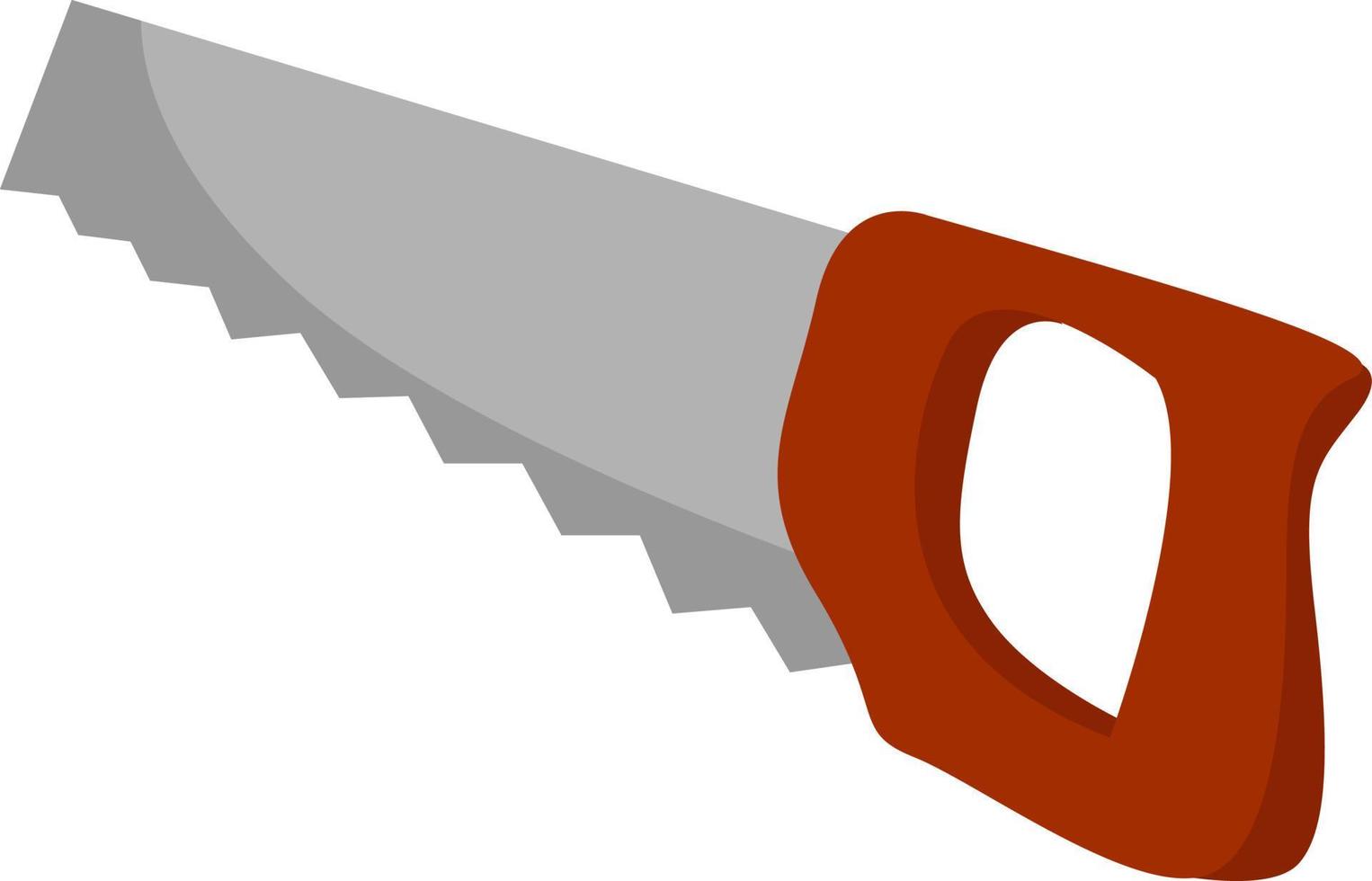 Hand saw, illustration, vector on white background.