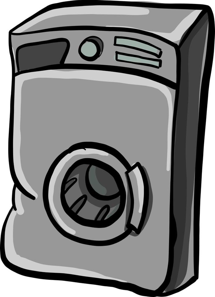 Washing machine, illustration, vector on white background.
