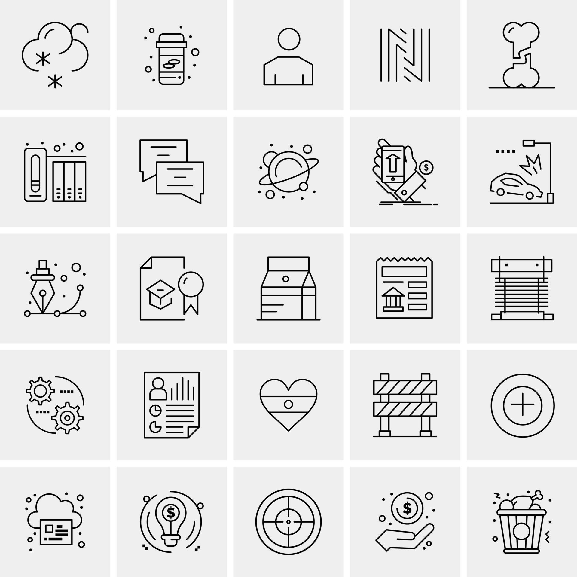 Set of 100 Universal Icons 13494321 Vector Art at Vecteezy