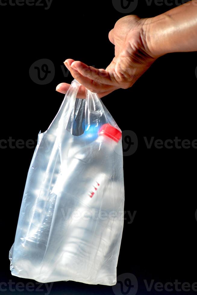 Concept of plastic waste and pollution from plastic waste. photo