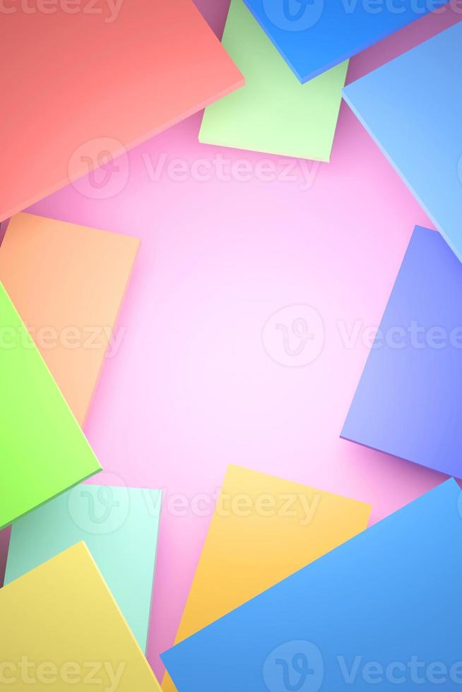 3D rendering for beautiful colorful backgrounds Made in square shape with clipping path photo