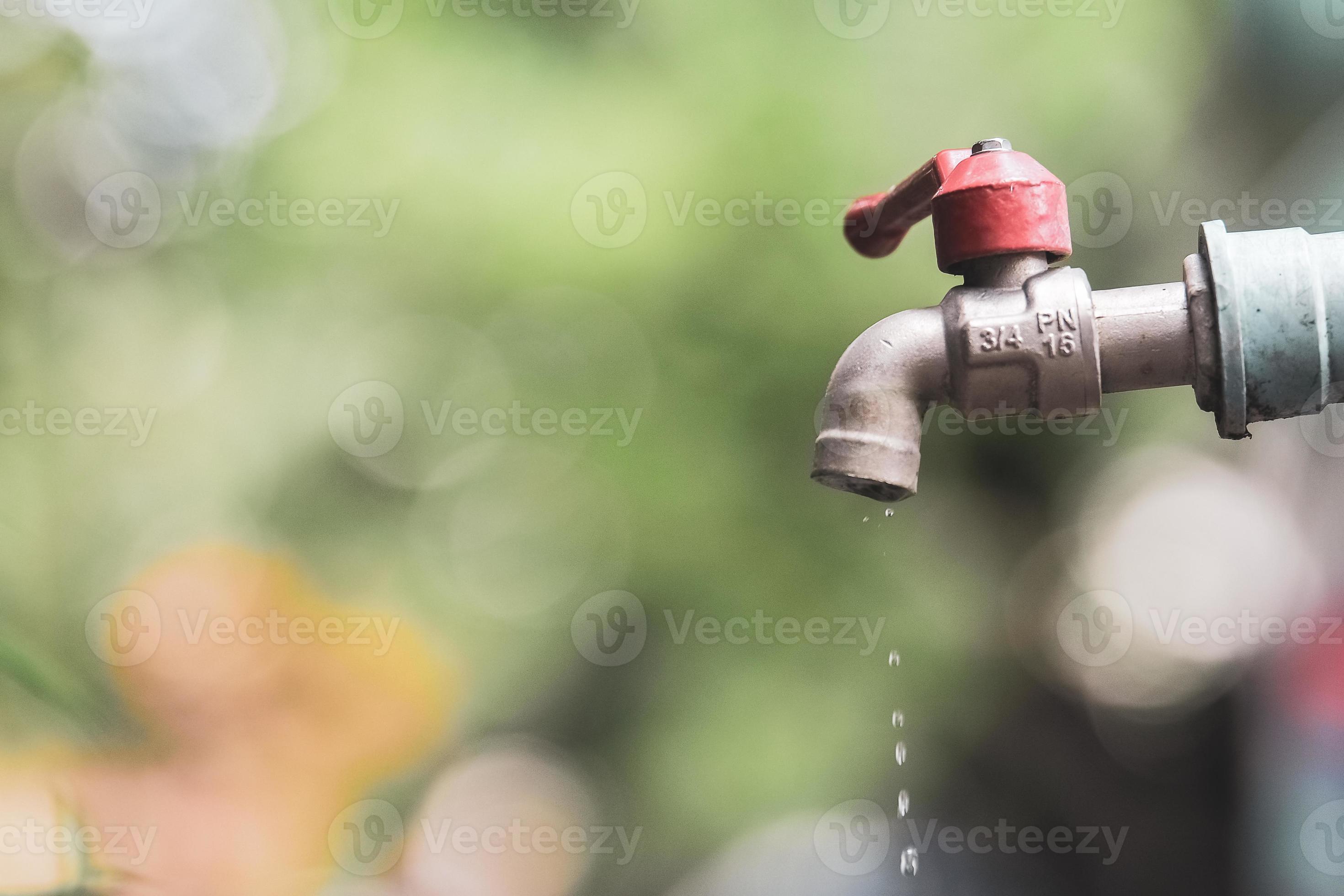 The concept of water crisis and despair from lack of clean water caused by drought. The faucet