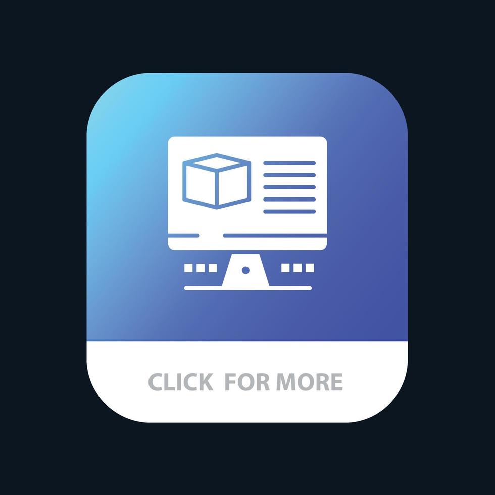 Computer Box Internet Monitor Mobile App Icon Design vector