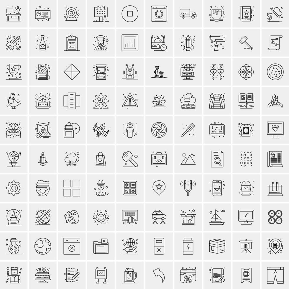 100 Business Icons for web and Print Material vector