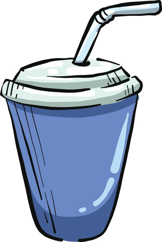 Blue eco cup, illustration, vector on a white background.