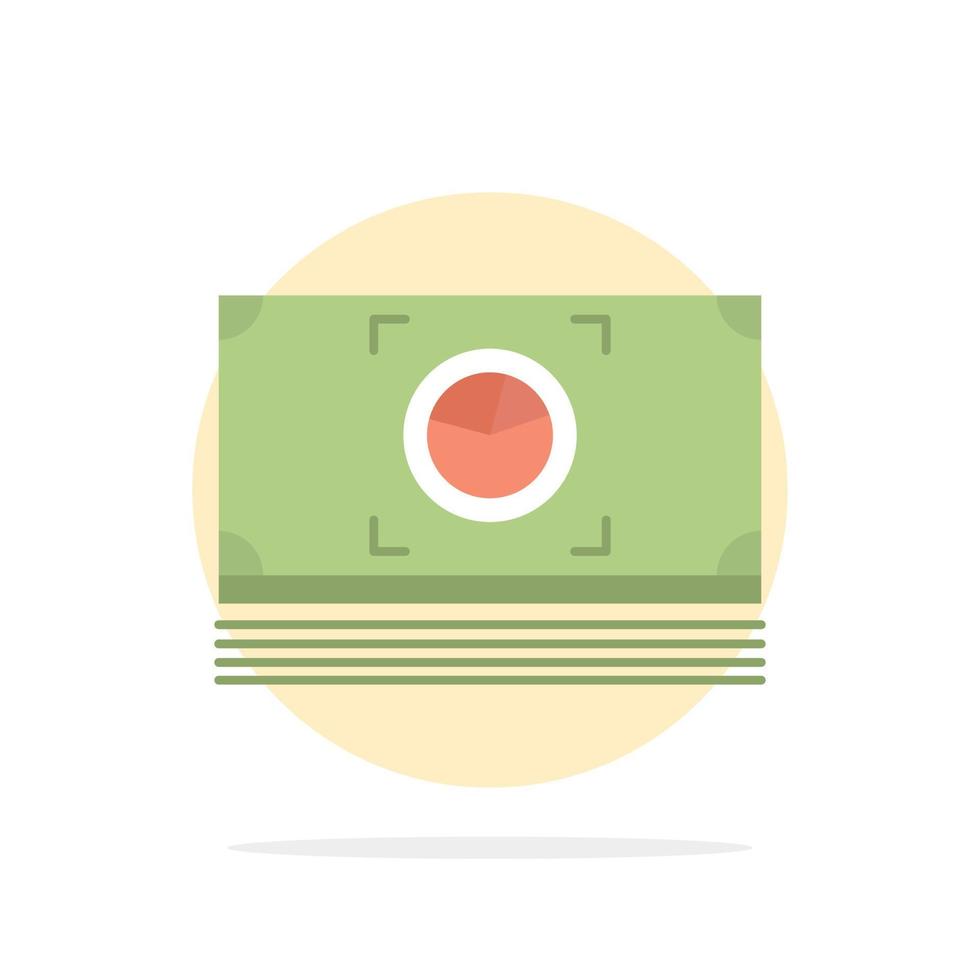 paquete de dinero efectivo dólar círculo abstracto fondo color plano icono vector