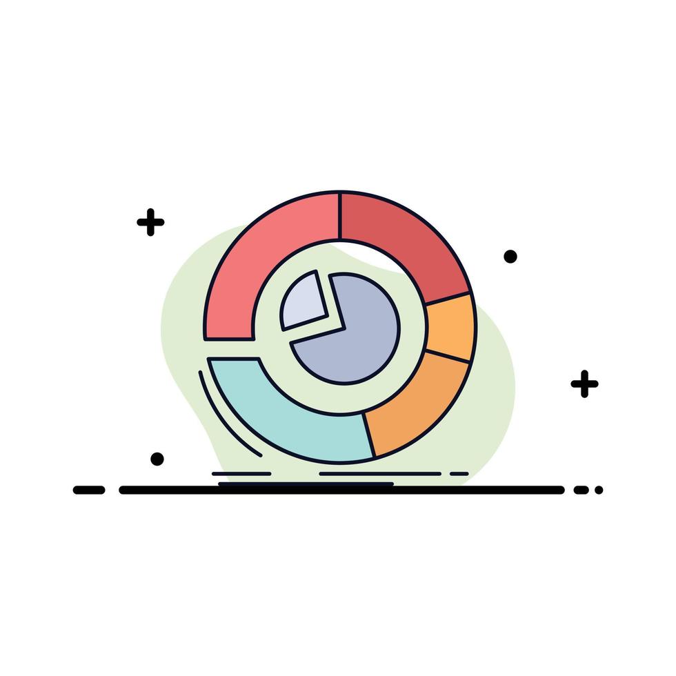 análisis análisis negocio diagrama gráfico circular color plano icono vector