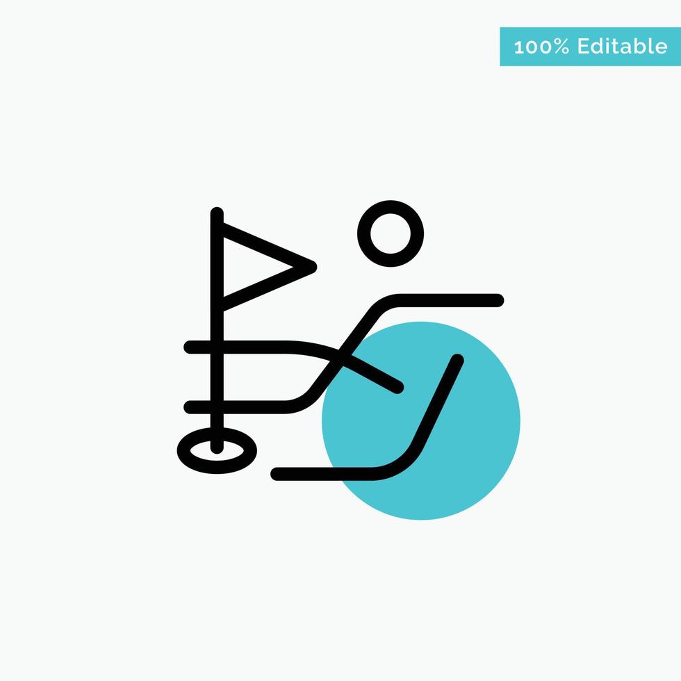 Ball Field Golf Sport turquoise highlight circle point Vector icon